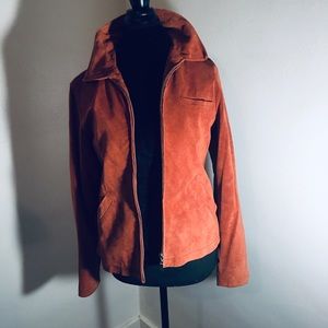 Suede zip up jacket